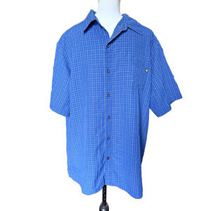 Marmot Mens Eldridge Shirt Blue‎ Plaid Button Up ShortSleeve Outdoor - sz XL